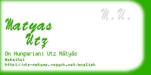 matyas utz business card